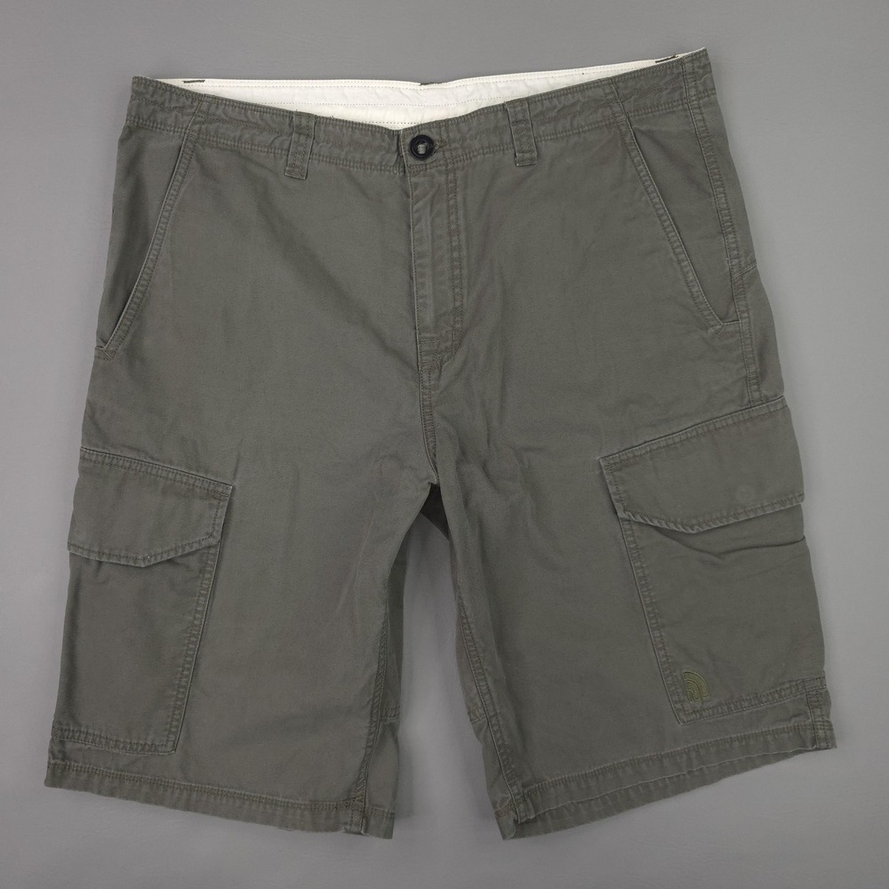 The North Face Shorts Mens 38 Green Cargo Canvas Hiking Outdoor Casual Summer